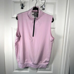 Straight Down Clothing Co Pink Golf Vest Quarter Zip Size Small